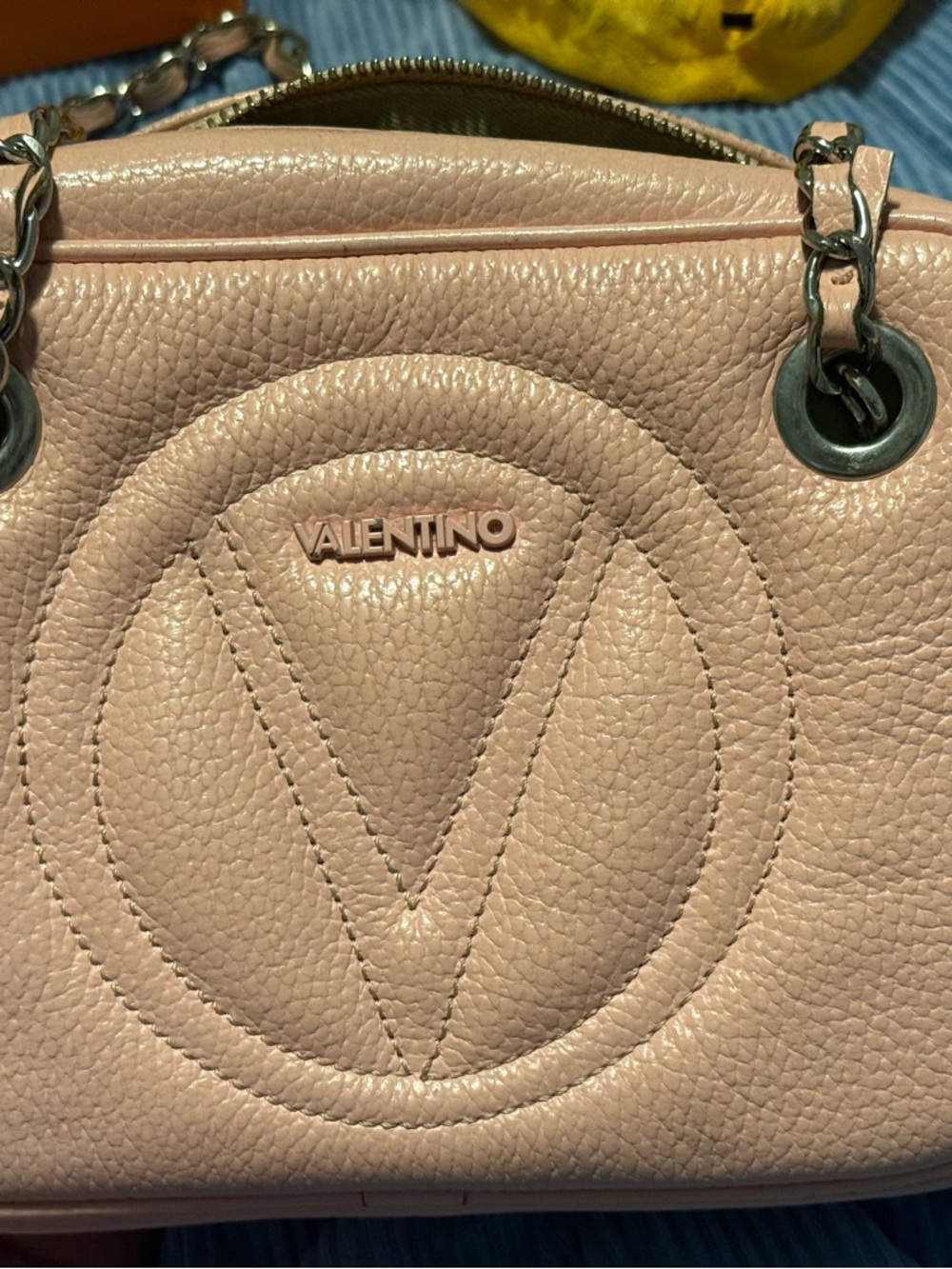 Valentino Blush Pink Pebbled Leather Shoulder Bag